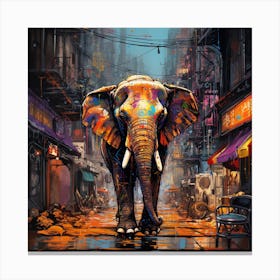 Elephant In The City 1 Canvas Print