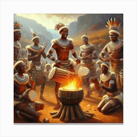 African Drumming 3 Canvas Print