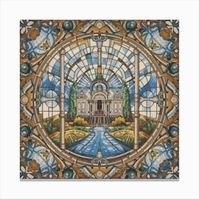 A wonderful artistic painting on stained glass 8 Canvas Print