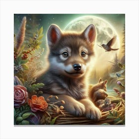 Luno the wolf cub 8 Canvas Print