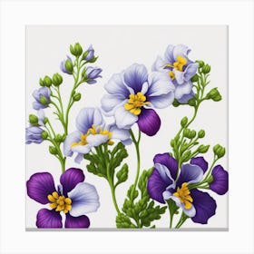 Violet Flowers myluckycharm 1 Canvas Print