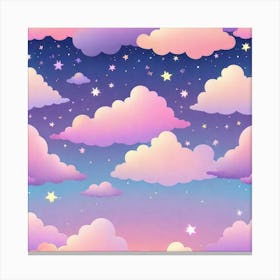 Sky With Twinkling Stars In Pastel Colors Square Composition 104 Canvas Print