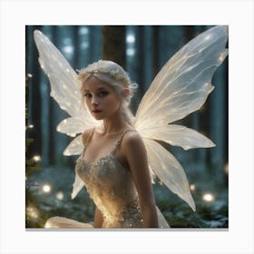 Snow firefly fairy Canvas Print