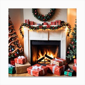 Christmas In The Living Room 12 Canvas Print