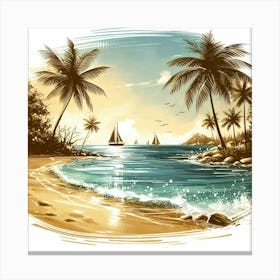 Illustration seaside 1 Canvas Print