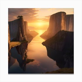 Sunset At The Cliffs Canvas Print