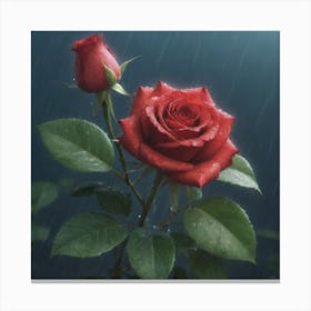 Roses In The Rain 1 Canvas Print
