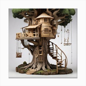 A stunning tree house that is distinctive in its architecture 14 Canvas Print