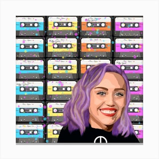 Miley Tapes Canvas Print