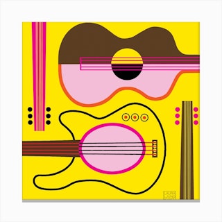 Strings 2 Square Canvas Print