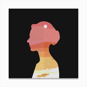 Silhouette Of A Woman Canvas Print