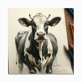 Cow Portrait 12 Canvas Print