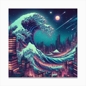 Cityscape Tsunami 1 Canvas Print
