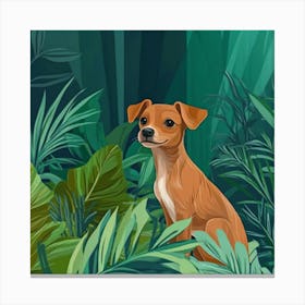 Dog In The Jungle Canvas Print