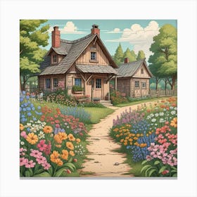 Cottage In The Countryside 1 Canvas Print