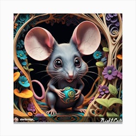 Mouse In The Forest Canvas Print