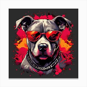 Pitbull In Sunglasses Toile