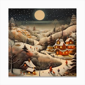 Nostalgic Yule Brushwork Canvas Print