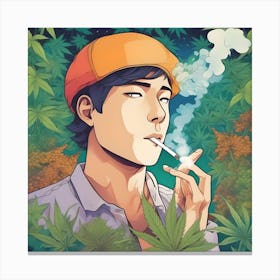 Boy Smoking Marijuana Canvas Print