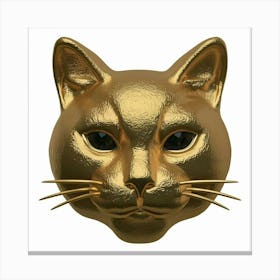 Gold Cat Mask Canvas Print