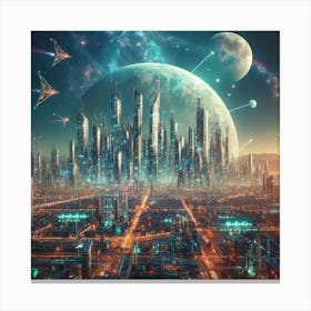 Futuristic City 68 Canvas Print