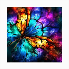 Stained Glass Butterfly Canvas Print