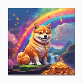 Rainbow Dog Canvas Print