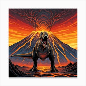 Roaring Dinosaur Canvas Print