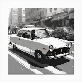 Classic Car On The Street Canvas Print
