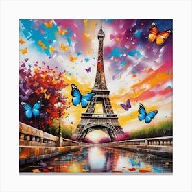 Paris With Butterflies 119 Canvas Print