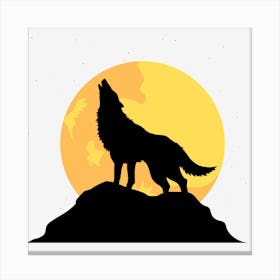 Wolf Wild Animal Night Moon Canvas Print