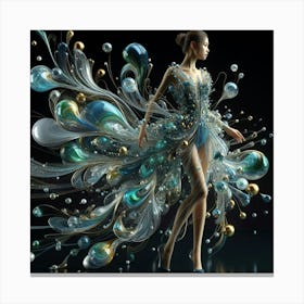 3d Rendering Of A Woman In A Dress Canvas Print