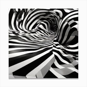 Black and white optical illusion 6 Canvas Print