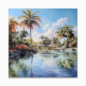 Caribbean Canvas: Serenity in Colour Canvas Print