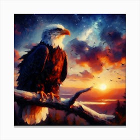 Wild Bald Eagle Painting -Artwork 28 Canvas Print