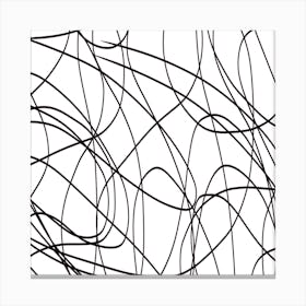 Abstract Black And White Lines 1 Canvas Print