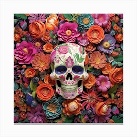 Day Of The Dead Skull 2 Canvas Print