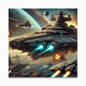 Star Sovereign Battleship Converted Canvas Print