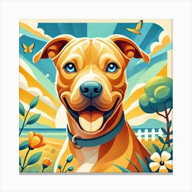 Blonde Pit Bull Pop Art Canvas Print