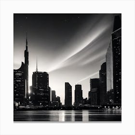 Black And White Cityscape 21 Canvas Print