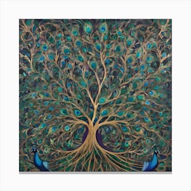 Peacock Tree Canvas Print