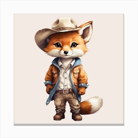 Cowboy Fox Canvas Print