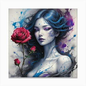 Blue Rose Canvas Print