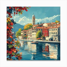 Venice By The Water Art Canvas Print