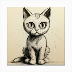 Cat Drawing 8 Canvas Print