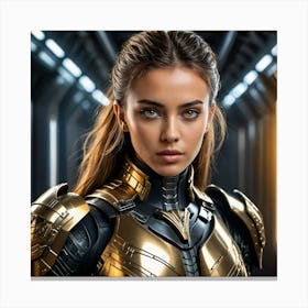 Young Woman In A Space Suit Canvas Print