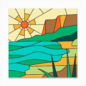 Stained Glass Illustration Canvas Print