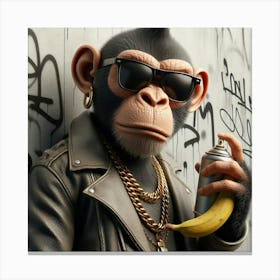 Monkey artist Canvas Print