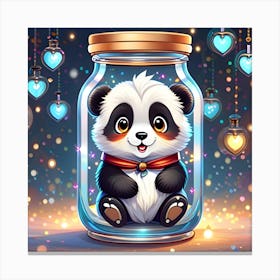 Panda In A Jar Canvas Print