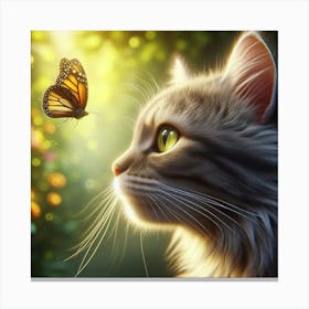 Butterfly Cat 2 Canvas Print